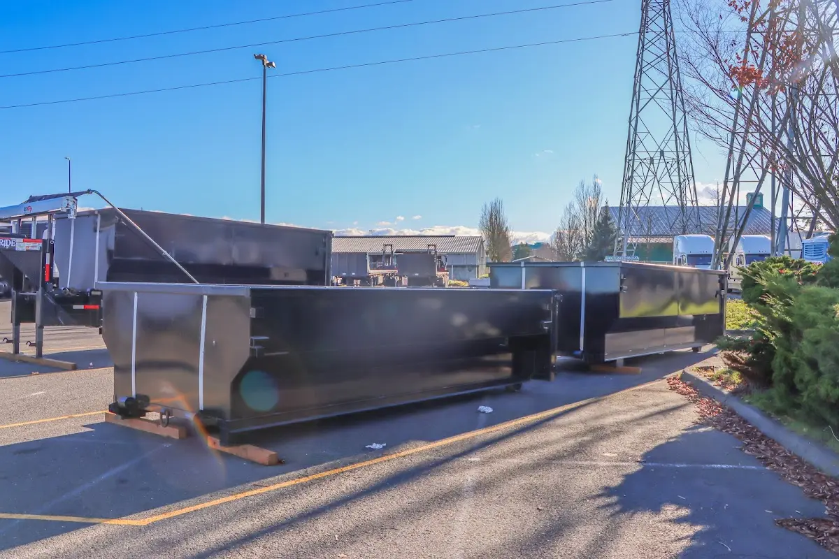 Roll-off dumpster ready for waste disposal at job site for Residential Dumpster Rental in Park Hills
